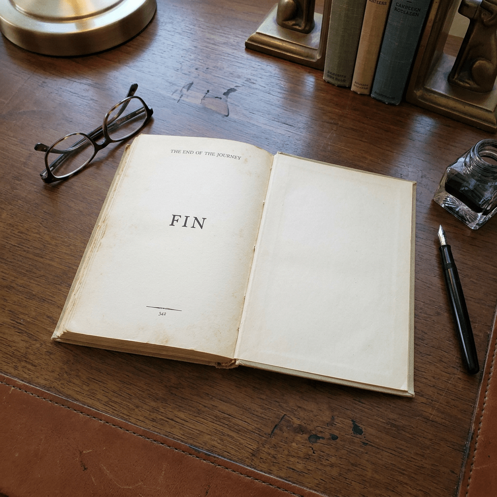 Same book on writer's desk in study